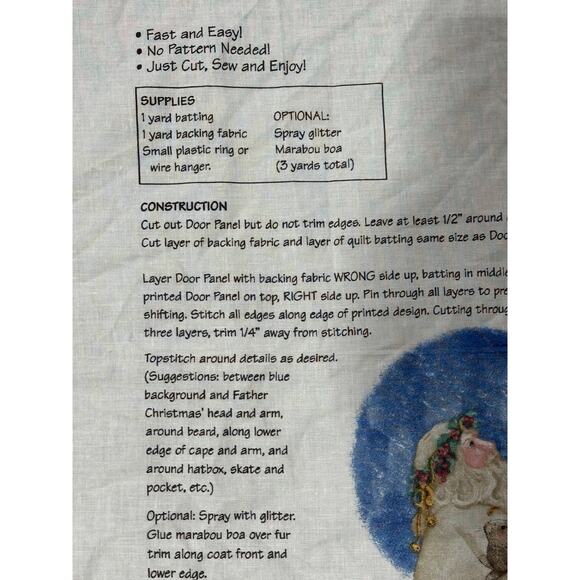 Father Christmas Door Panel, Fabric Panel, Daisy Kingdom, Craft, ~ 250213-WH 461 - Picture 3 of 6